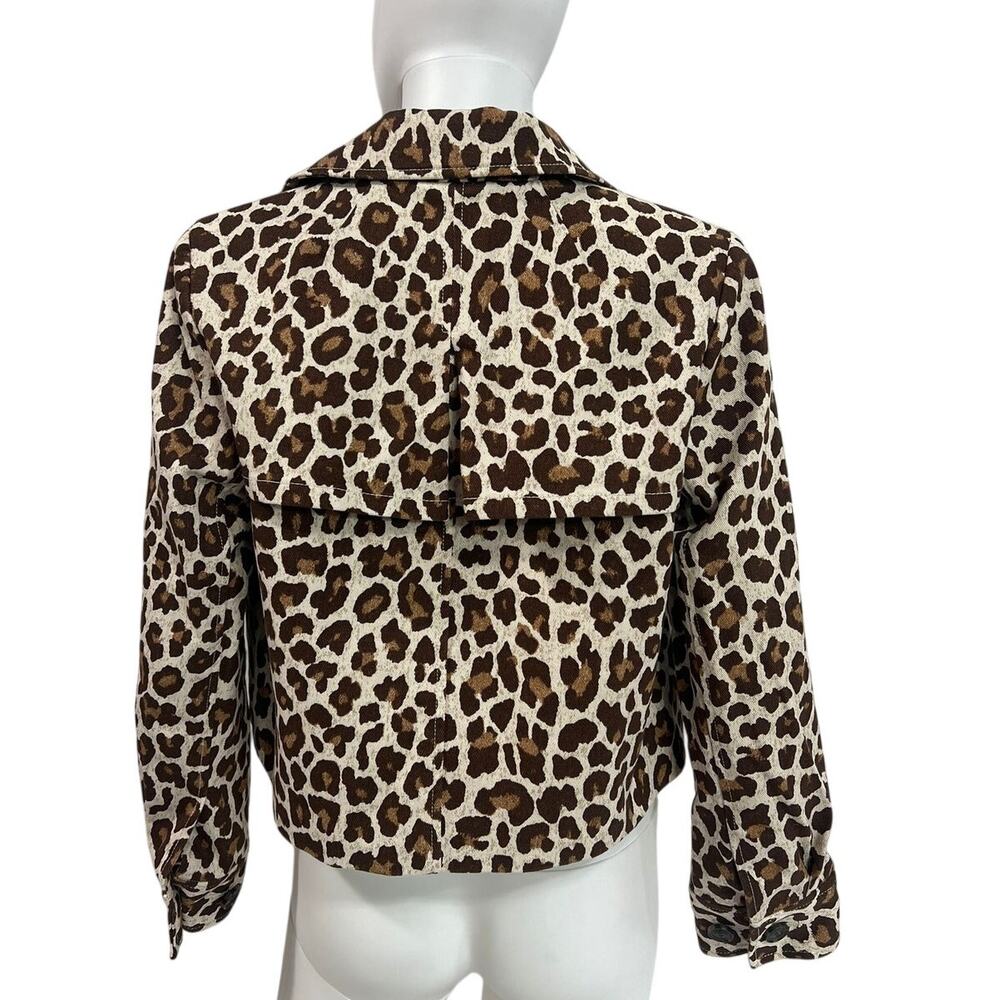 J.Crew Cropped Ivory Chocolate Lady Trench Coat Size 00 - Picture 3 of 5